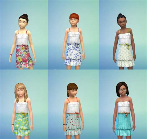 Maries Sims Nod Default Children Dresses For The Sims 4