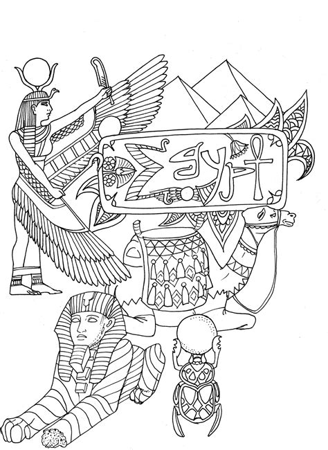 Digital Coloring Page Egypt For Adults Instant Digital Jpeg Etsy New Zealand