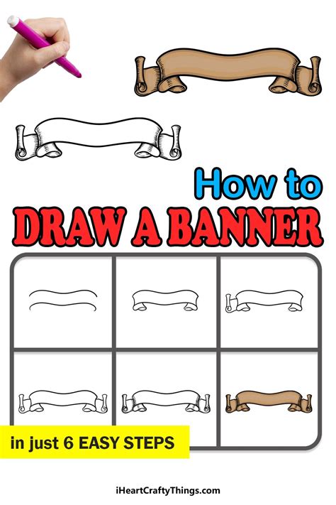 How To Draw A Banner – A Step by Step Guide | Cute easy drawings gambar png