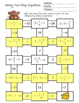 It will certainly squander the time. Solving Two-Step Equations Maze by Ayers' Math Flairs | TpT