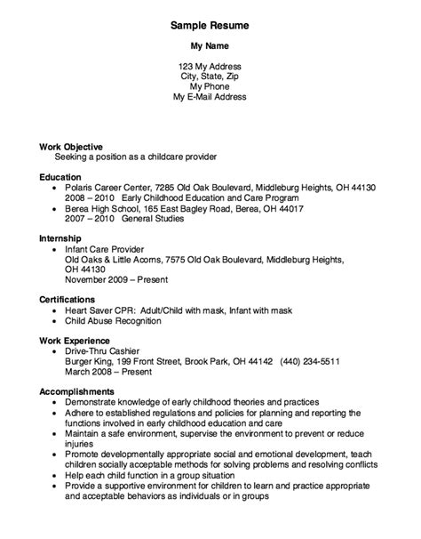 This is a great sample résumé for teachers, with the candidate this is because you will likely have a lot of experience for small periods of time in a lot of. Childcare Provider Resume Example | RESUMESDESIGN ...