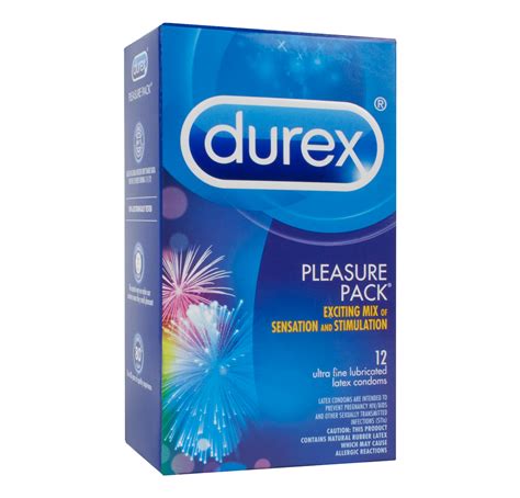 Pleasure Pack Assorted Condoms 12 Pack Durex Biovea