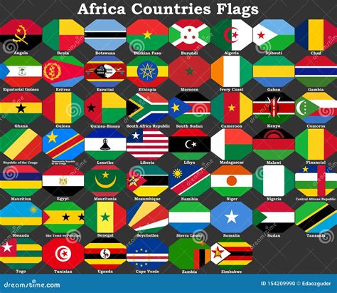 All Flags Of Africa Button Square Stock Illustration