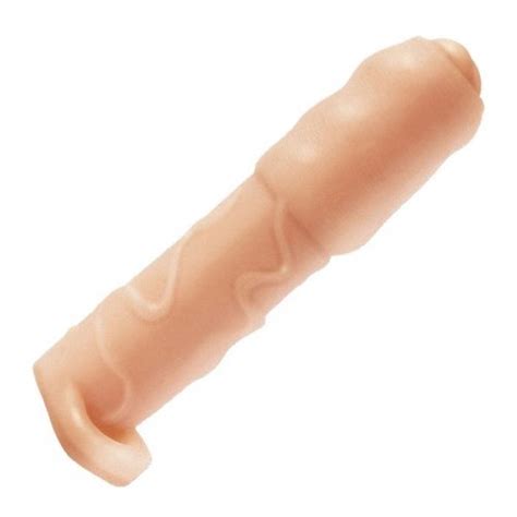 Natural Realskin Vibrating Uncircumcised Xtender With Scrotum Ring Beige Sex Toys At Adult