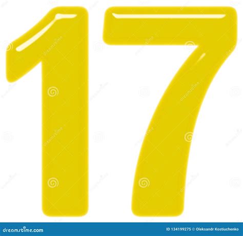 Numeral 17 Seventeen Isolated On White Background 3d Render Stock