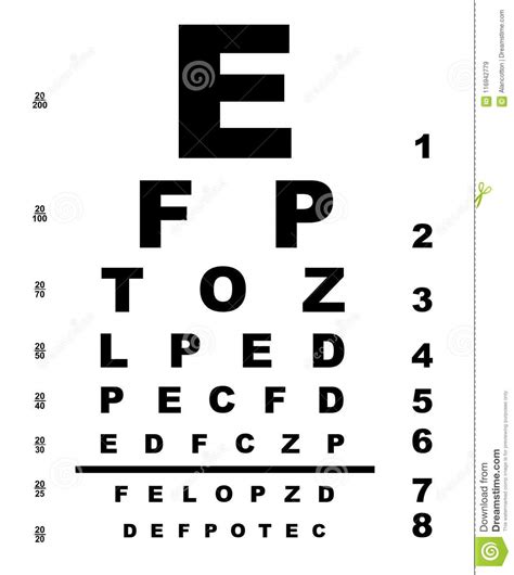 Isolated Eye Test Chart Stock Vector Illustration Of Letter 116942779