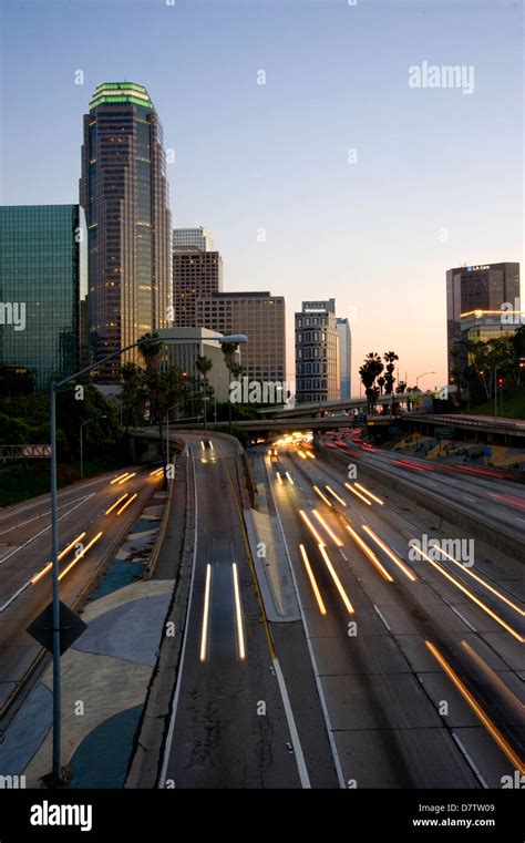 Downtown Los Angeles At Dusk Stock Photo Alamy