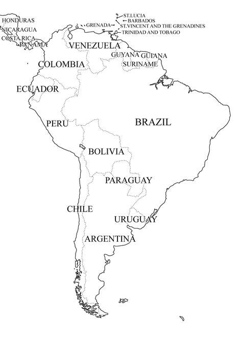America Latina Mapa Sin Nombres Justinhubbard Me At Mapa De America Del Sur