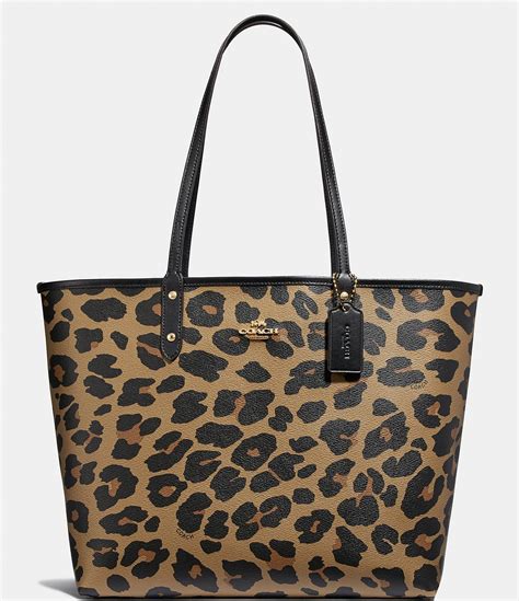 Coach Reversible Leopard Print City Tote Bag Dillards Leopard