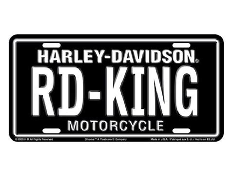 Harley Davidson® Rd King Motorcycle Auto Tag Car License Plate