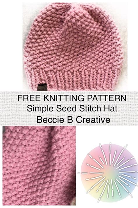 Of course, you could make this scarf in a solid color or a tweed or. Free Knitting Pattern: Simple Seed Stitch Beanie Hat ...