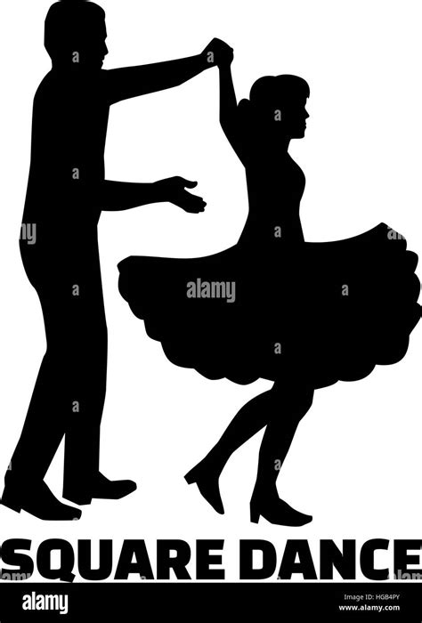 Square Dance Silhouette With Word Stock Vector Image And Art Alamy