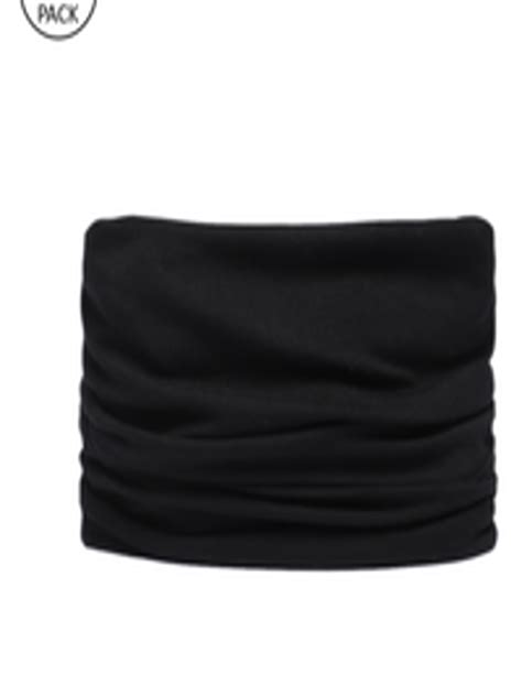 Buy Heelium Men Pack Of 4 Black Solid Bamboo Bandana Headbands