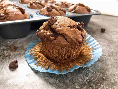 Healthy Double Chocolate Banana Muffins