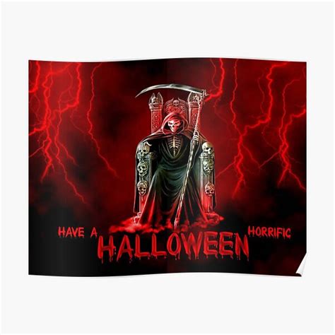 Grim Reaper Halloween Greeting Poster For Sale By Blackstargirl