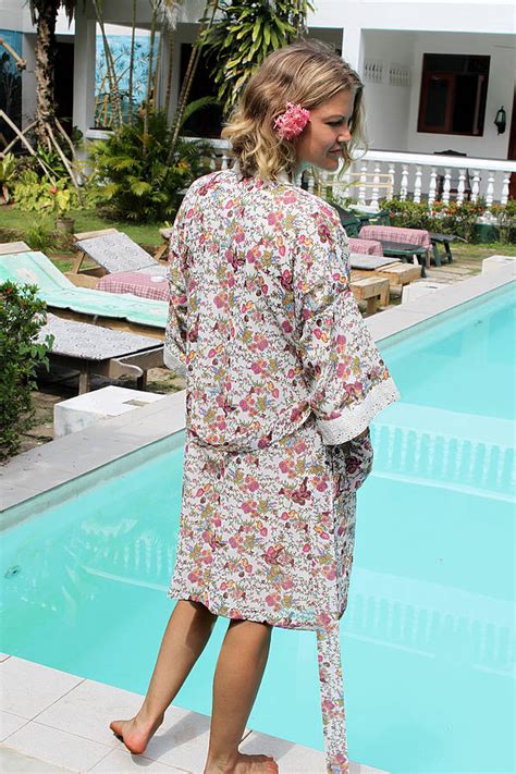 Florist Short Kimono Dressing Gown By Verry Kerry