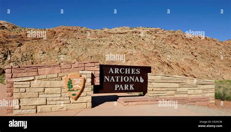 Arches National Park Welcome Sign Moab Utah Southwestern United