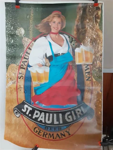 vintage 80 s st pauli girl beer poster sexy german woman beer mugs 1986 21x32 29 88 picclick