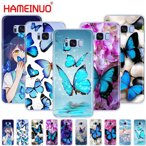 Hameinuo Beautiful Flower Butterfly In Blue Cell Phone Case Cover For Samsung Galaxy S9 S7 Edge
