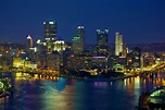 Fotos Pittsburgh Pennsylvania USA Megalopolis Nacht Fluss