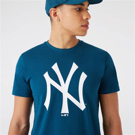 Official New Era New York Yankees Mlb Seasonal Team Logo Cadet Blue T Shirt B1423282 B1423282