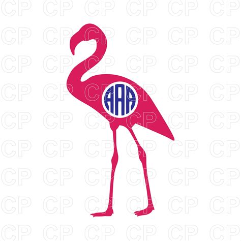 Flamingo Svg Cut Files Flamingo Clipart Flamingo Monogram Etsy