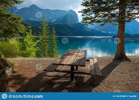 A Picnic Site At Upper Kananaskis Lake In The Canadian