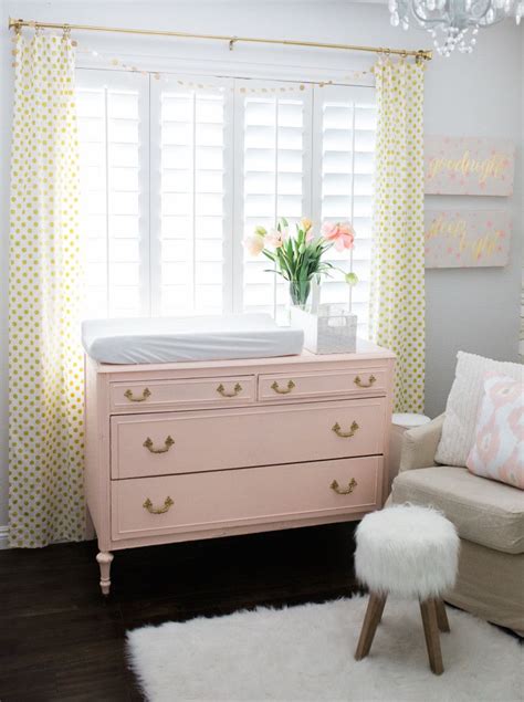 Pink And Gold Nursery Design Love This Pink Dresserchanging Table