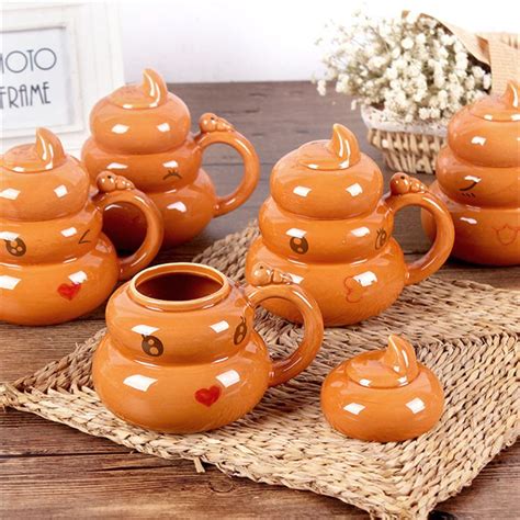 New Fashion Poo Cup Ceramic Cup Fack Strange Creative Personality Feces