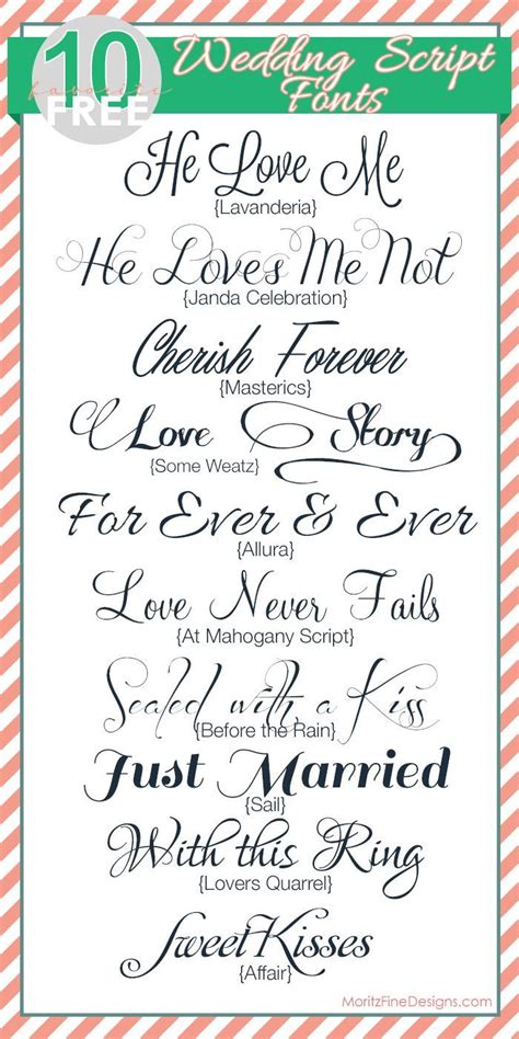 I Love These Free Wedding Script Fonts Perfect Wedding Script Fonts