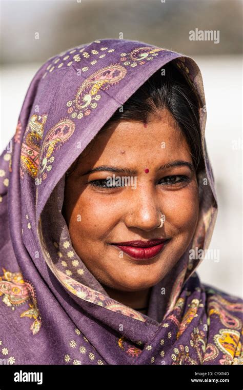 India Delhi Young Sikh Woman Smiling Portrait Stock Photo Alamy