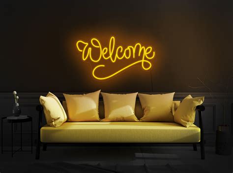 Welcome Neon Sign Welcome Led Sign Welcome Light Sign Etsy