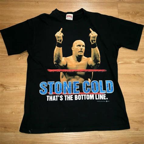 Vtg 1998 Stone Cold Steve Austin Middle Finger Black T Shirt Custom