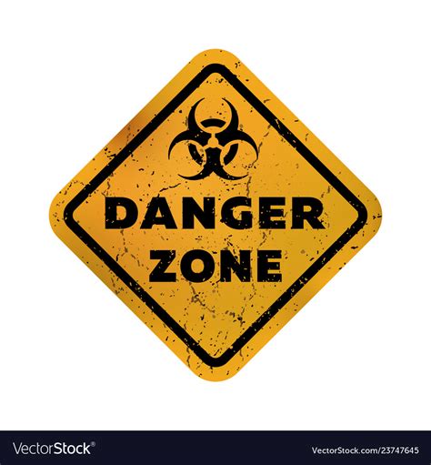 Toxic Zone Grungy Emblem Sign Royalty Free Vector Image
