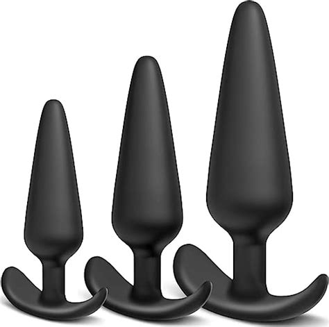 anal butt plug adult sex toy training kit 3 pcs small medium large trainer silicone