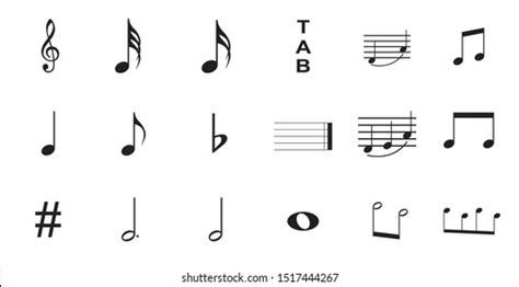 Musical Symbols Elements Musical Symbols Icons Stock Vector Royalty