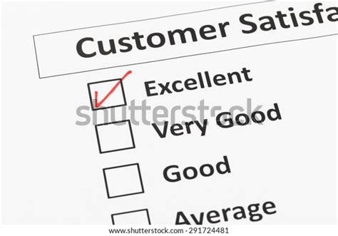 Customer Satisfaction Survey Checkbox Excellent Tick Stock Photo