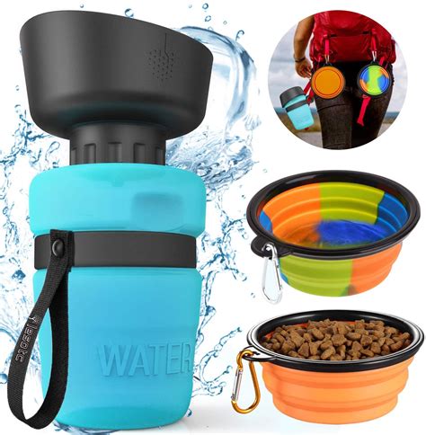 This Vibrant Dog Water Bottle Comes With 2 Collapsible Pet Bowls Pawsify