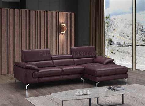 Great savings & free delivery / collection on many items. A973b Sectional Sofa in Maroon Premium Leather by J&M