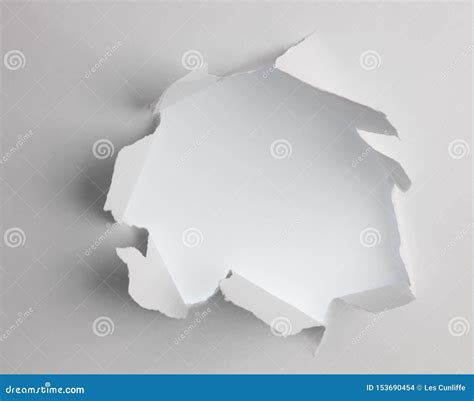 Hole In Paper Stock Photo Image Of Break Abstract 153690454