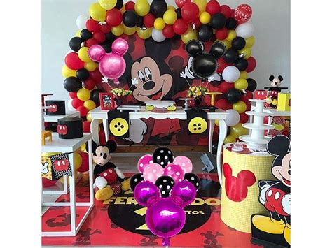 33 Pcs Minnie Party Balloons 12inch Latex 18 Inch Polyester Etsy