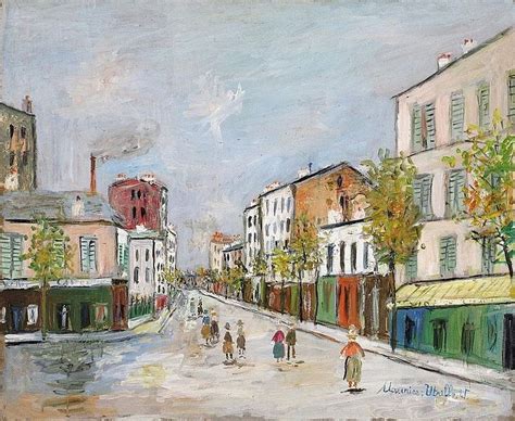 Maurice Utrillo Rue De Paris A Asnieres Peinture Figurative Rue De