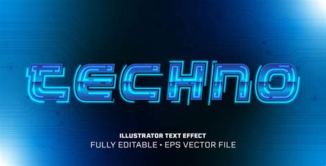 Premium Vector Techno Text Effect