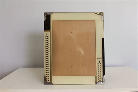 Vintage Art Deco Picture Frame Reverse Painted Picture Frame Deco