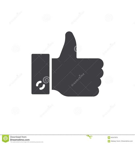Hand Gesture Thumbs Up Icon Vector Filled Flat Sign Solid Pictogram