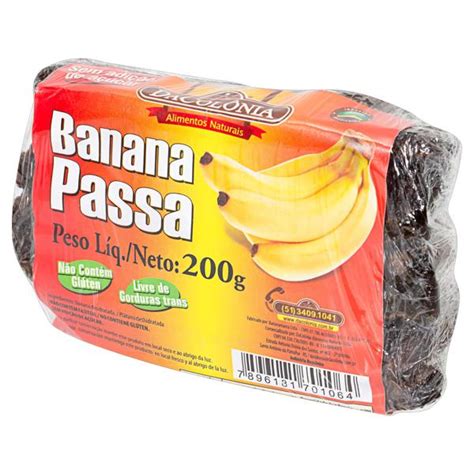 Banana Passa Dacolônia Sem Adição De Açúcar Pacote 200g Big Box 402 403 Norte
