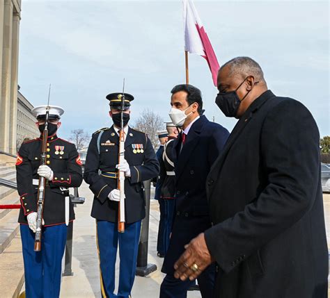 Hh The Amir Meets Us Defense Secretary Whats Goin On Qatar