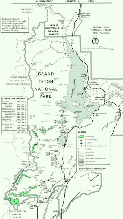 Grand Teton Camping Map
