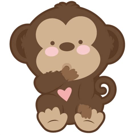Baby Monkey Clip Art Ba Monkey Svg Scrapbook Cut File Cute Baby