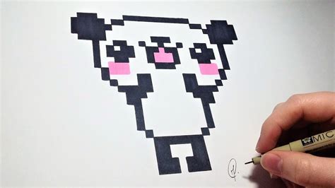 Pixel Art Kawaii Panda Dessin Facile Pour Les Enfants Images